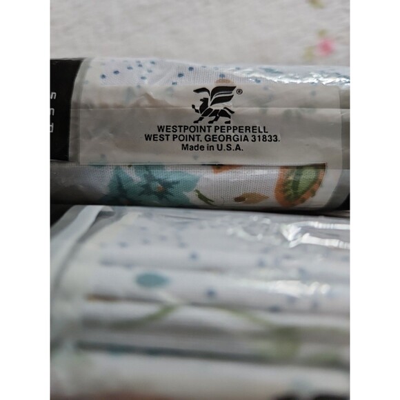 VTG NOS LADY PEPPERELL TWIN FITTED SHEET SET FLORAL FLOWERS TWO PIECE - Picture 7 of 7